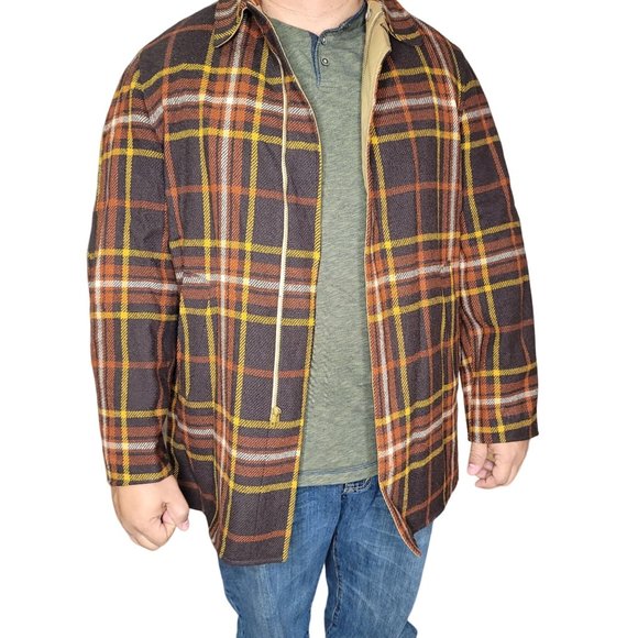Pendleton vintage reversible wool plaid heavy winter mens jacket size Large/XL - Picture 8 of 16